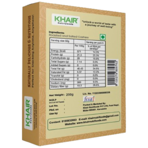 Khair Nutrifoods Cashew – 250gm